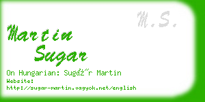 martin sugar business card